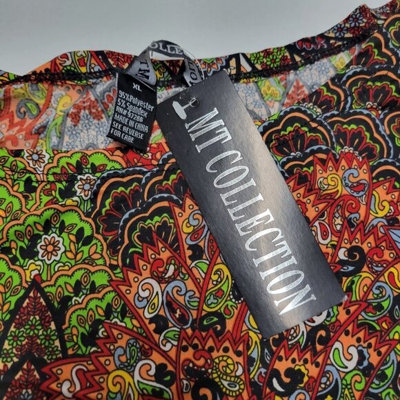 Multicolor Vibrant Colorful Three Quarter Sleeve Dress Size L, Size XL - Picture 9 of 11